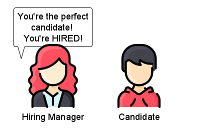 Manager hires candidate